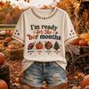 Women's Casual Fall Themed Short Sleeve T-Shirt