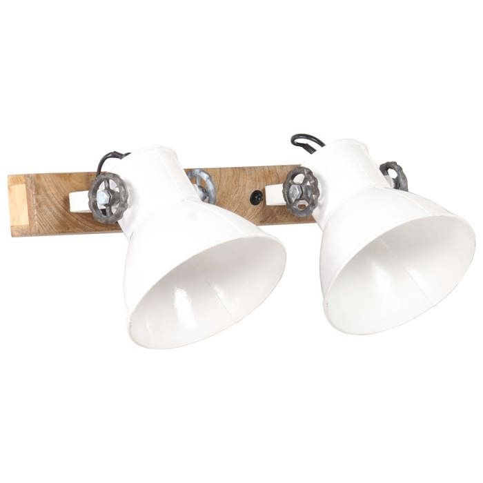 Lampe murale - vidaXL - 45x25 cm - Blanc - Bois de manguier - E27 25W