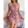 Women's Spring Summer Casual Ruffled Floral Dress Beach Dress