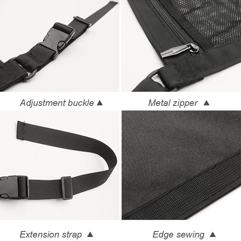 SEAMETAL Car Ceiling Storage Net Pocket 80cm*55cm Hanging Polyester Mesh Storage Bag Traveling Auto Roof Organizer with Zipper