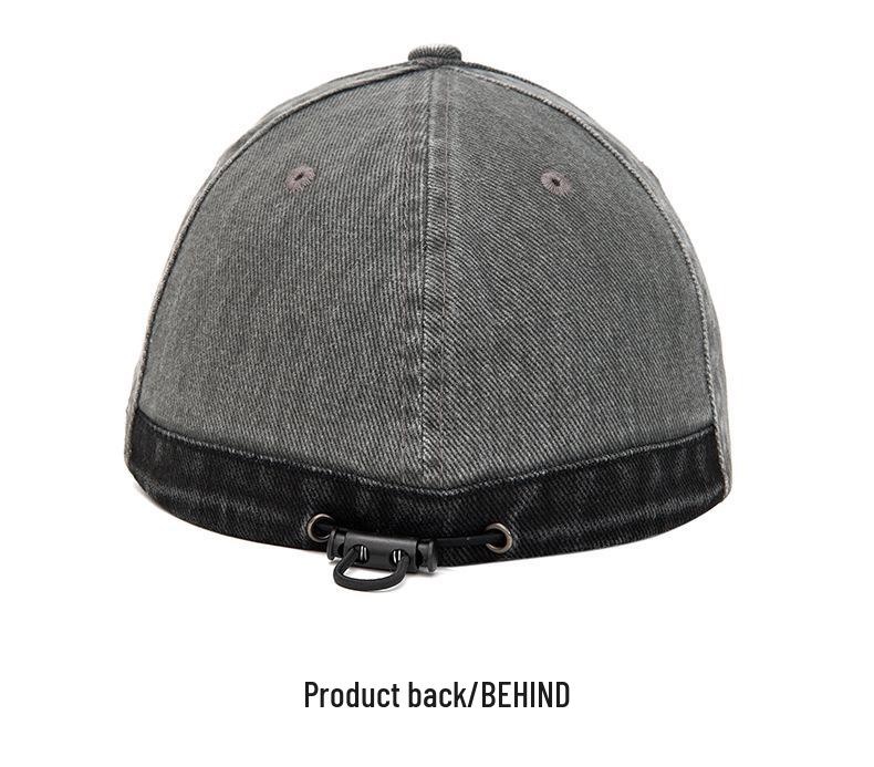 Retro Washed Distressed Short Brim Baseball Cap - Unisex Sun Protection Hat for Spring/Summer