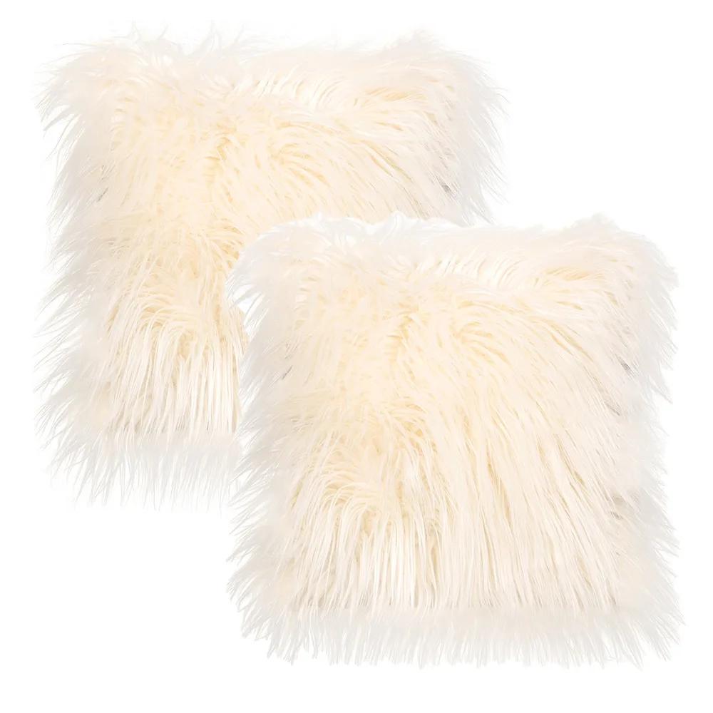 

Роскошная супер мягкая плюшевая наволочка из искусственного меха, зимняя теплая монгольская наволочка, наволочка для подушки, декор для спальни и дома 450*450mm