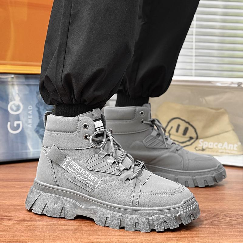Fashion 2025 High-end Street Shoes Khaki - Thick Soled Fashionable Sports Shoes, Men's Urban Walking Shoes Fashion Hiking Boots Cowboy