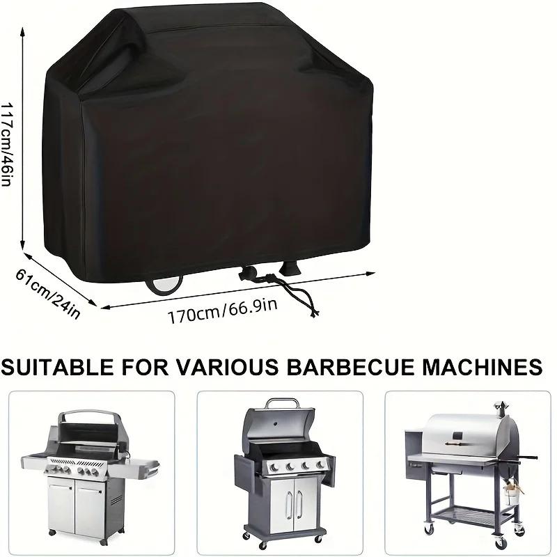 Windproof BBQ Cover Oxford Fabric, UV Protection, Dustproof, Weatherproof BBQ Accessories, BBQ Accessories for Outdoor Cooking