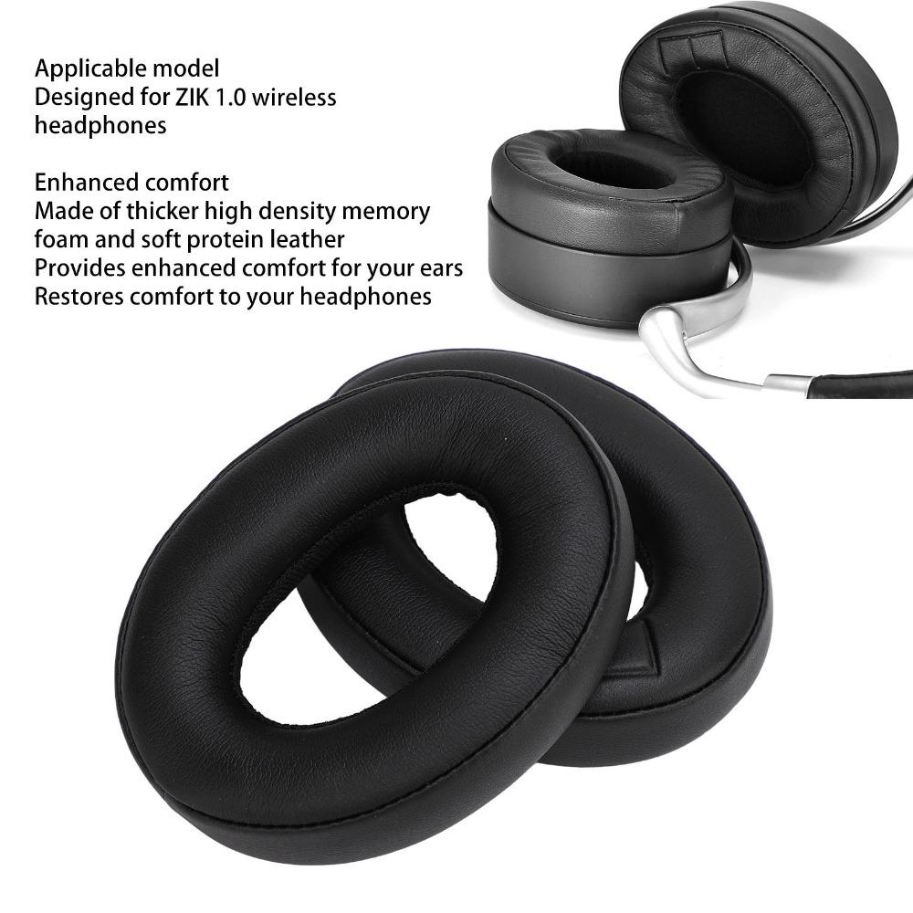 2 Pezzi Morbidi e Comodi Cuscinetti Auricolari Sostitutivi in Pelle Nera Isolamento Acustico Cuscinetti Auricolari Copri Auricolari per Parrot ZIK 1.0