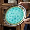 11 Inches Blue Ceramic Dinner Plate Irregular Western Food Steak Pasta Plate Hotel Restaurant Fruit Salad Dessert Dishes Cutlery