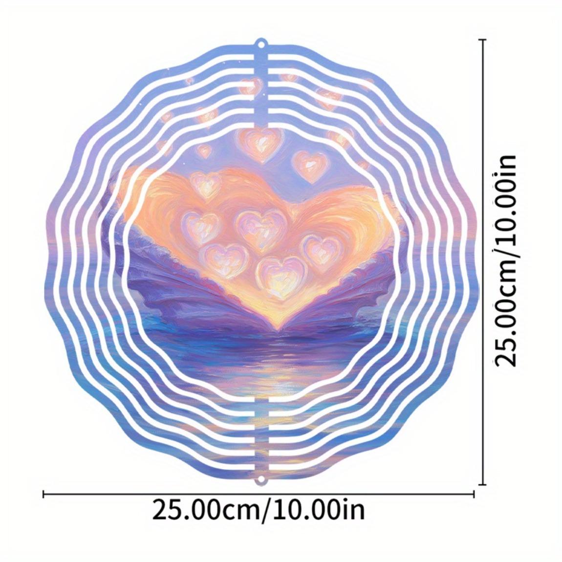 

Вращающаяся ветряная музыка в форме сердца – Элегантный металлический декор для сада с крючком 360°, Не требует электричества, 01A