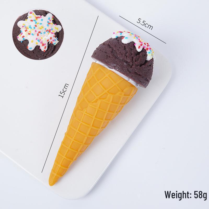Handcrafted Realistic Ice Cream Ball Display Prop - Macaron Color Cone Toy