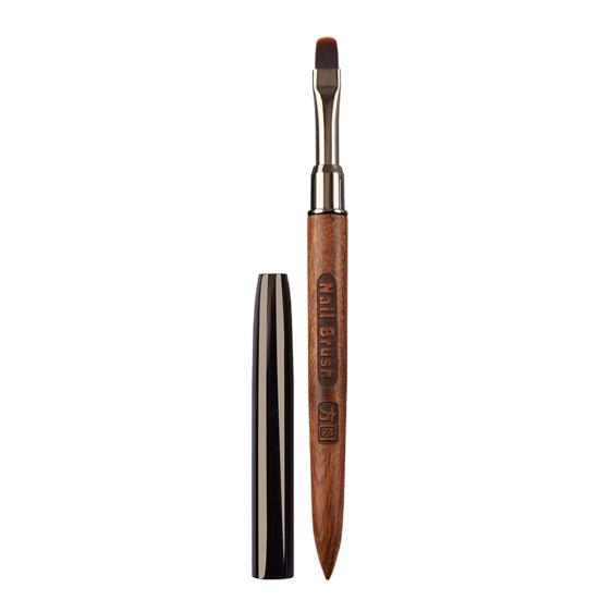 Nail Brush Flexible Soft Nylon Bristles Carved Design Wooden Handle Manicure Tool Multifunctional Square Round Head Phototherapy Gel Painting Brush