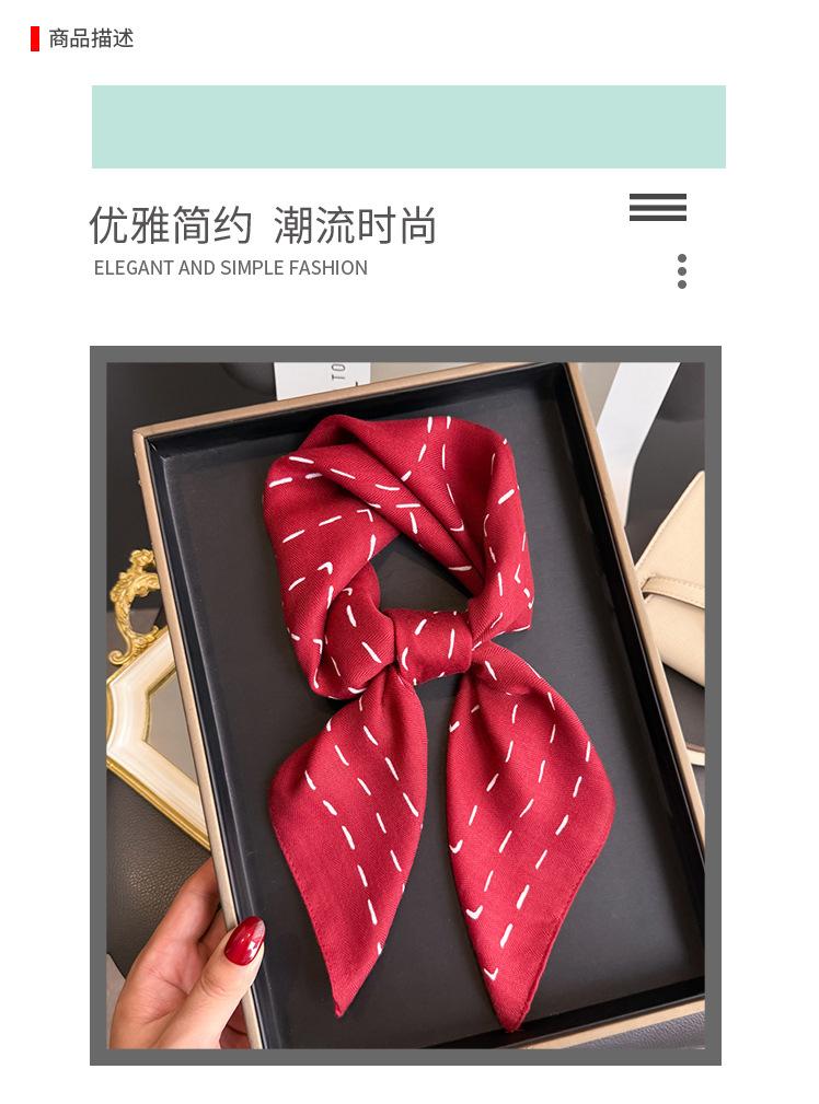 Geometric lines herringbone cotton and linen small square scarf silk scarf imitation velvet headscarf shawl sun protection scarf women's scarf