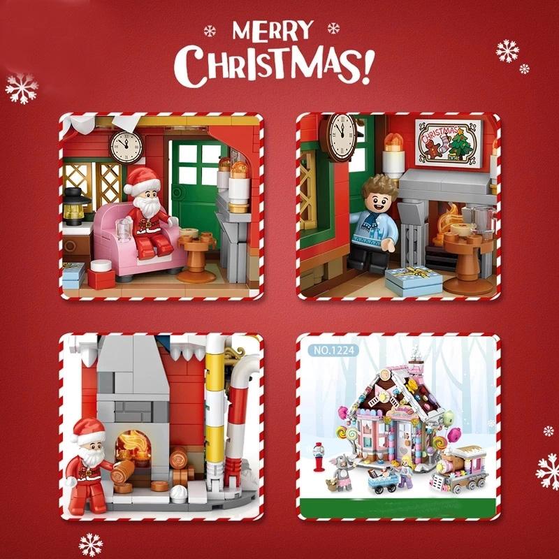 Buy 788Pcs Mini Blocks Merry Christmas Santa Claus House Tree Building ...