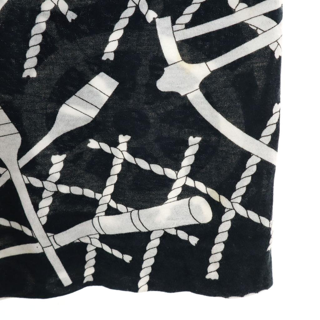 Celine 90s Made In Italy Old JCC Marine Pattern Short Sleeve Cotton Shirt Women Used