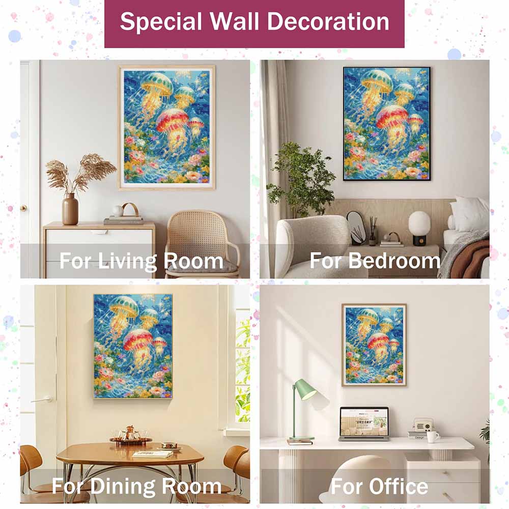 Jellyfish underwater ocean sea world Diamond painting DIY 5D home room decoration kit