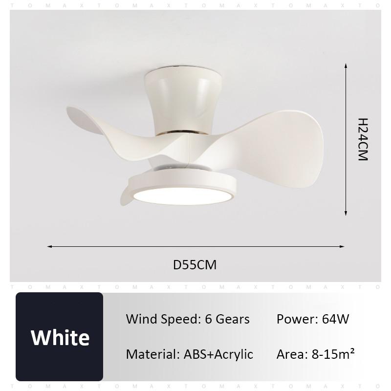 21 Inch 6-Speed Quiet Ceiling Fan Light Adjustable DC Motor Ceiling Fan Lamp Bedroom Dining Room Patio Lighting Ceiling Fan