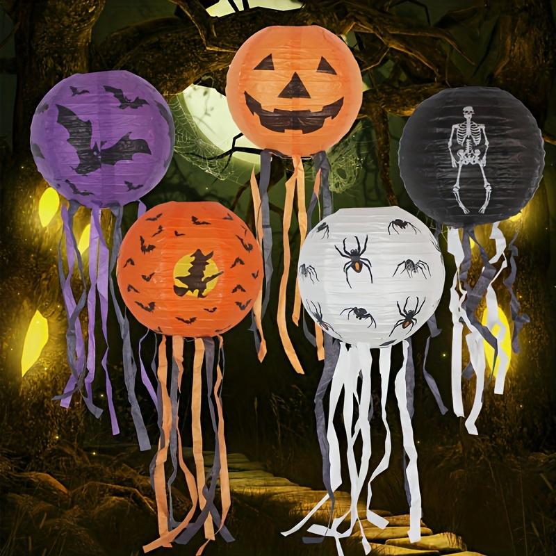 5 Stück Papierlaterne Papierlaternen 3D Faltbar Halloween Kürbislaterne Einfache Montage 8 Zoll