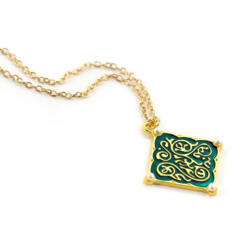 Triss Merigold Medaillon Anhänger Halskette Perlen Goldkette Zauberer The Witcher Cosplay Schmuck Halsketten Damen Herren Zubehör