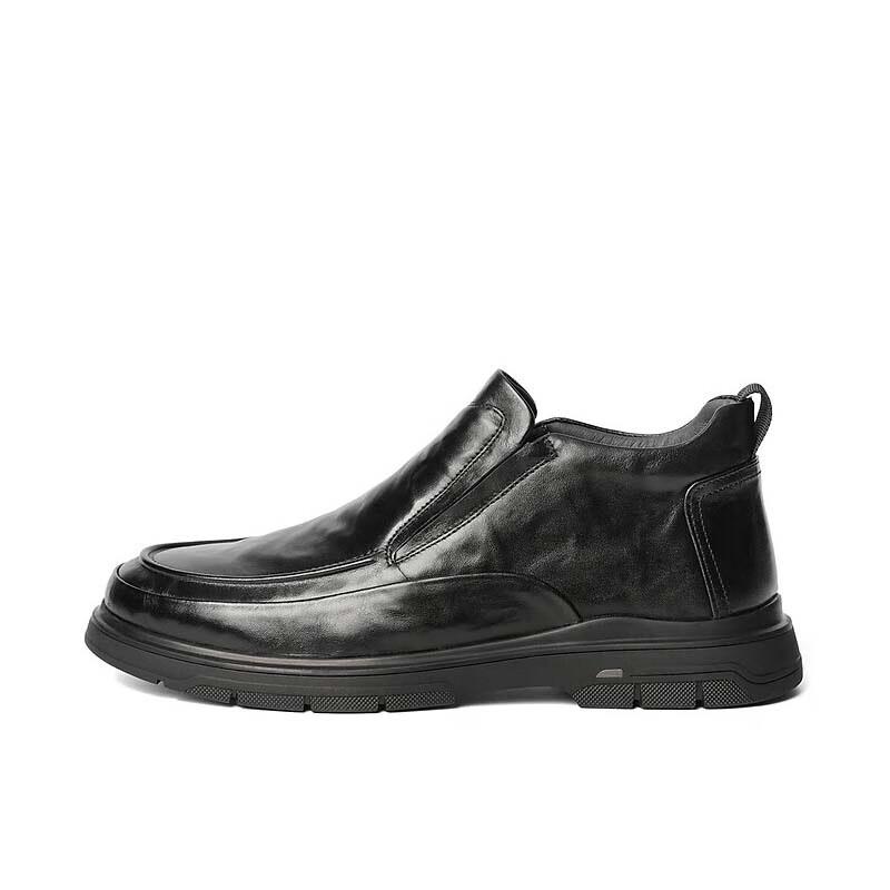 SENDA Men s Warm Retro Casual Slip-On Leather Shoes 43
