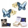 Gold Butterfly Earrings with Blue Stone Butterfly Cubic Zirconia Butterfly Silver