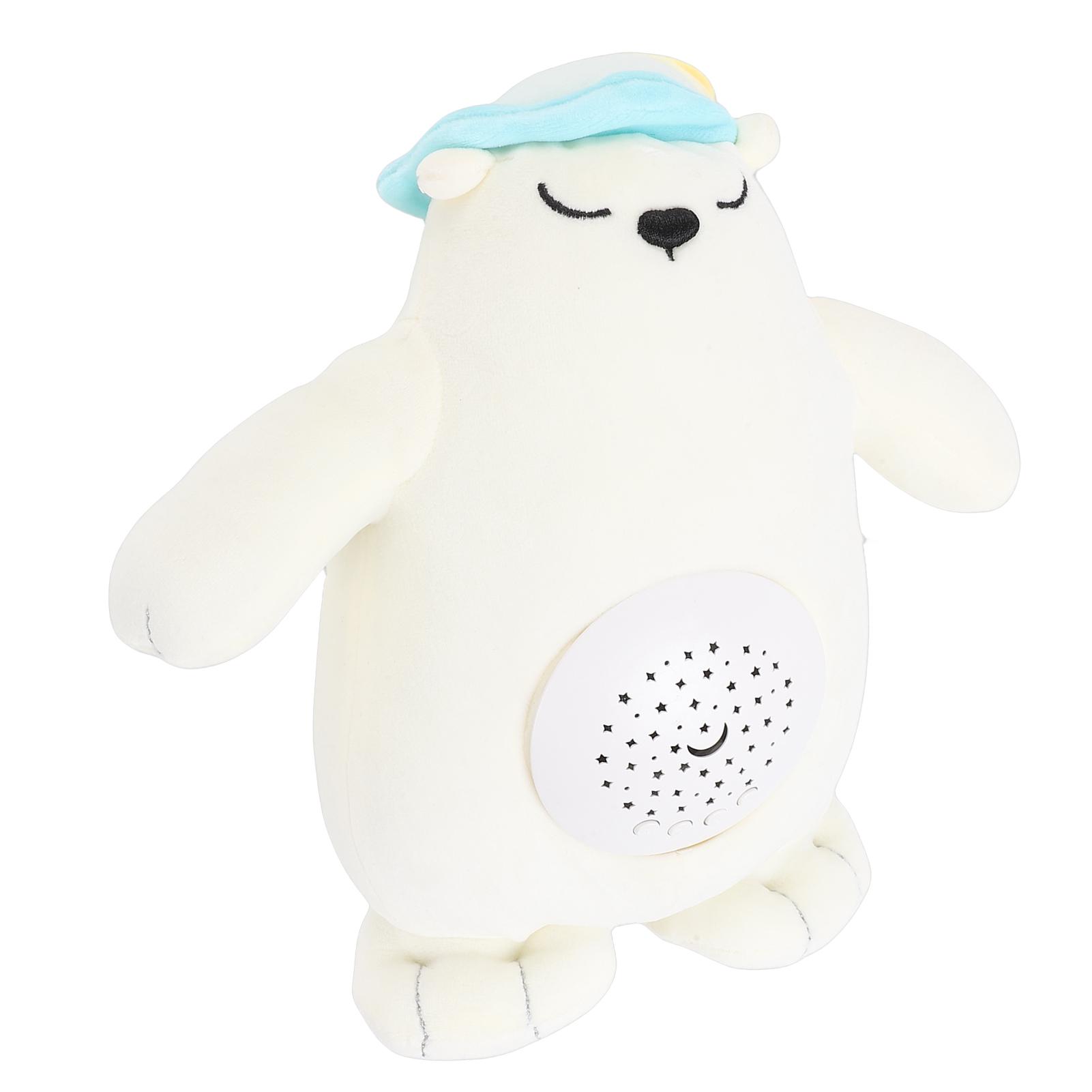 

Polar Bear Plush Toy Sound Light Musical Baby Soother Soft Stuffed Animal Sleep Companion Bear Toy