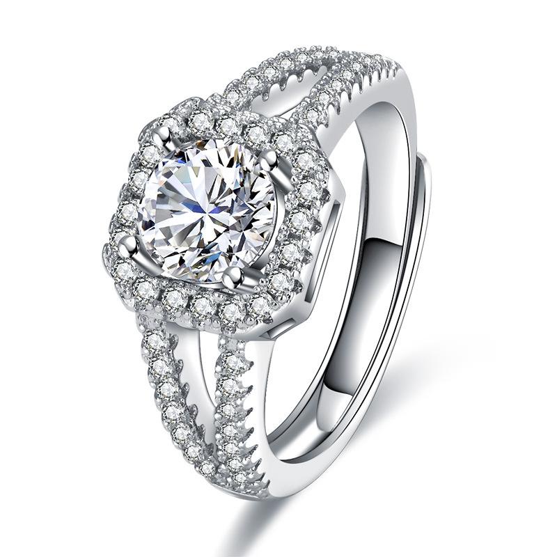 Sliver Rings Shining Classics Zircon For Women Wedding Engagement Jewelry Fashion Luxury Gift High Quality R168