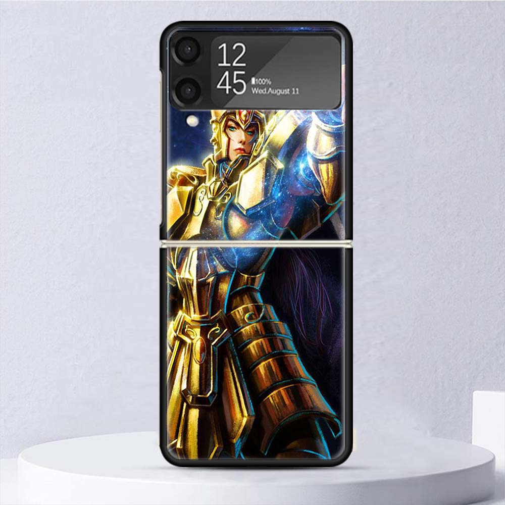 Anime Saint Seiya Shockproof Case For Samsung Galaxy Z Flip 7 6 5 4 3 5G Phone Cover Z Flip3 Flip4 Flip5 Flip6 Flip7 Shell Hard
