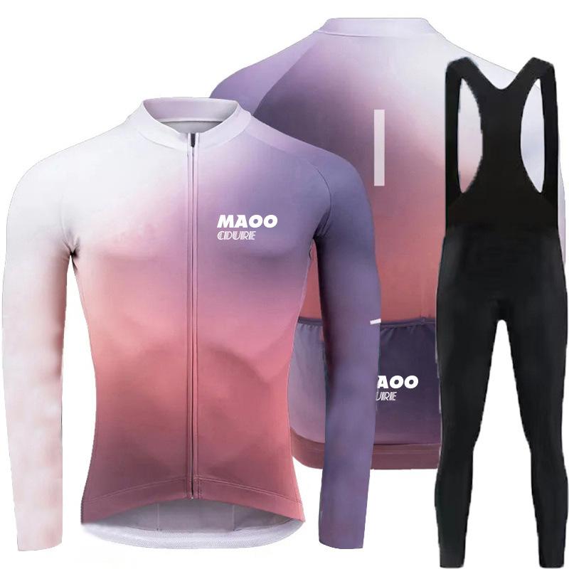 

2026 Autumn Breathable Cycling Suit Road Bike Bicycle High-end Cycling Suit Cold-proof Long-sleeved Cycling Pants Velvet Cycling Suit Men and Women XS