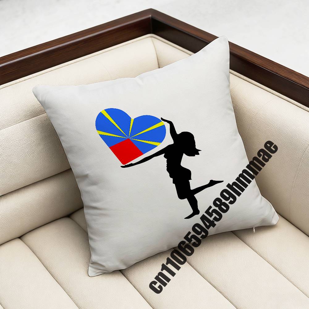 

For Reunion Island Proposed Flag Throw Pillow Case Sham 45x45cm 35x35cm Square Home Pillowcase Cushion Cover 30x30cm