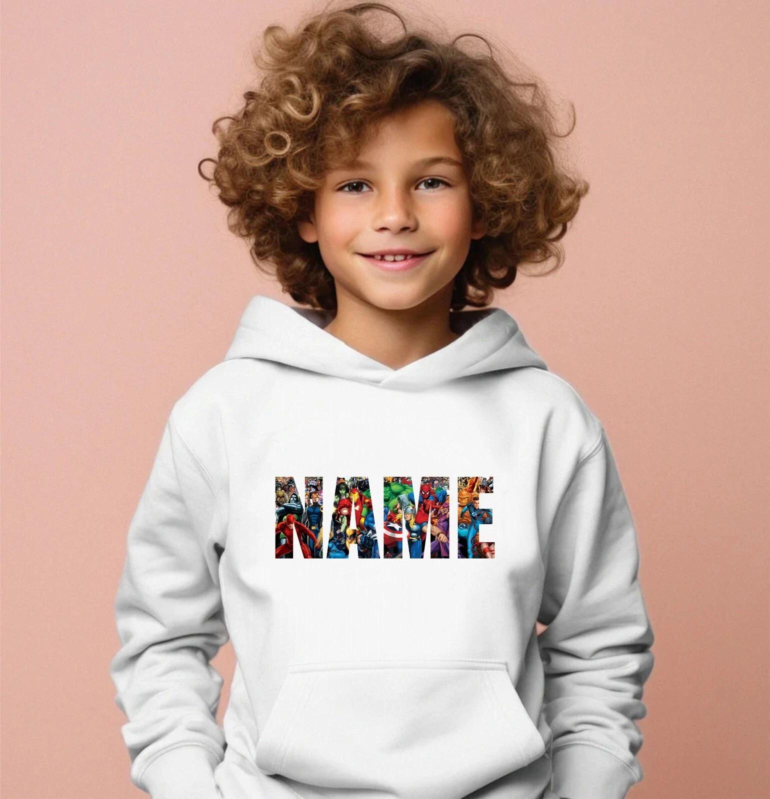 Personalised Marvel Name T-Shirt, Spiderman Ironman Superheroes Birthday Gift 2XL