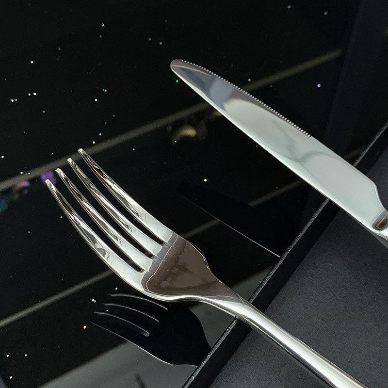 Thickened 410 Stainless Steel Knife, Fork and Spoon Home Restaurant Western Steak Knife and Fork Tea Spoon Tea Fork Tableware Se