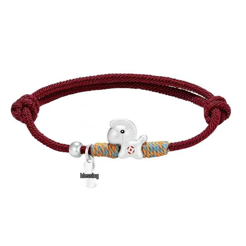 Счастливый красный браслет-веревочка Года Лошади: Знак зодиака для богатства и дружбы