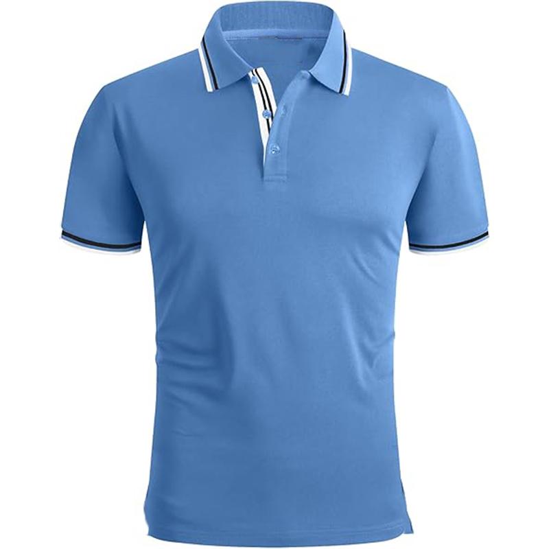 

Удобные Повседневные Модные Мужские Футболки-Поло с Принтом, Короткий Рукав, Дышащие Летние Топы для Пляжа S синий