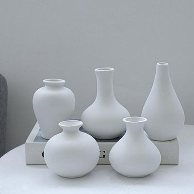 5Pcs/Set Black White Ceramics Flower Vase Modern Flower Holder Container Home Office Table Centerpiece Decorative Floral Plants Vase