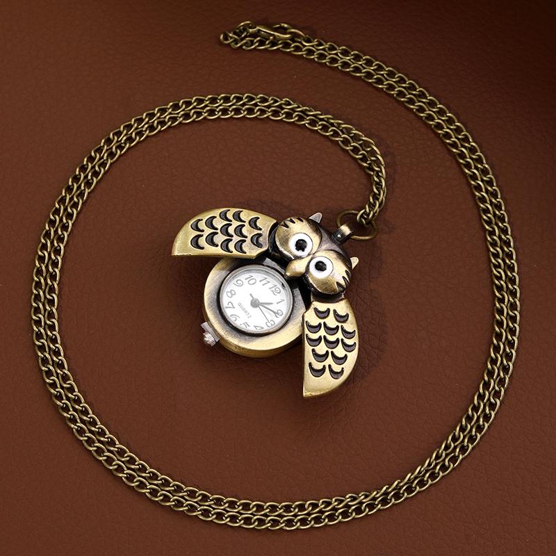 Luxury Fashion Owl Watch Case Design Copper Quartz Pocket Watch,ideal Choice for Gifts To Women and Men