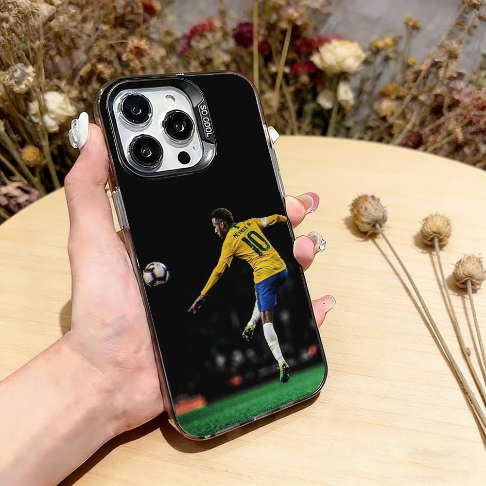 Football Star 10 N-Neymar Phone Case For iPhone 17,16,15,14,13,12,11 Plus,Pro Max,XS,Colorful Silver Black Cover