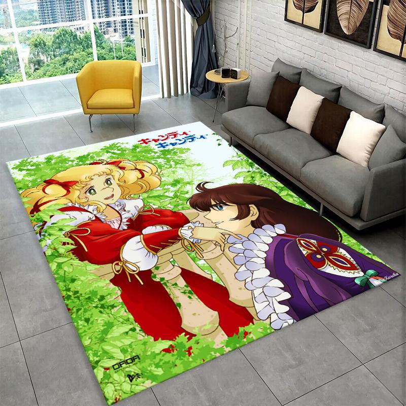 Cute Candy Candy Girl Cartoon Carpet Rug for Playroom Bedroom Living Room Sofa Home Decor,kid Game Area Rug Non-slip Floor Mat