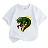 Kids Boys Girls 100% Cotton Crew Neck Short Sleeve T-Shirt, Cool Angry Viper Snake Graphic Casual Soft Breathable Tee for Daily Play Outdoor Sports Su