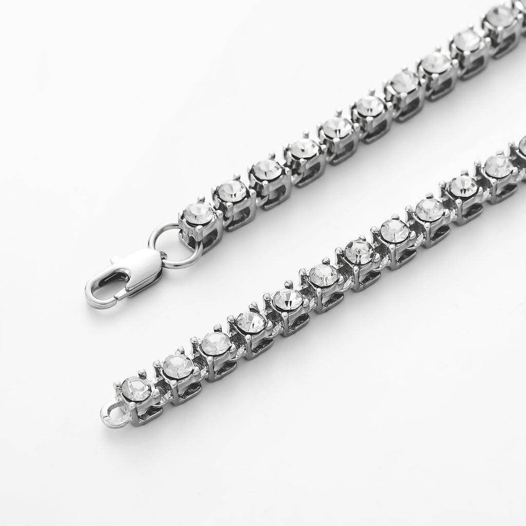 Personalized Versatile Long Necklace, Stylish And Simple Square Diamond Full Diamond Sweater Chain Necklace
