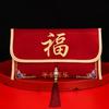 Neuer Stoff Roter Umschlag Rote Farbe Stickerei Geldtasche Mit Quaste Große Kapazität HongBao Frühlingsfest