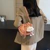 Women's Shoulder Sanding Bags Feminine Crossbody Bag Casual Corded Bags Travel and Shopping Bag