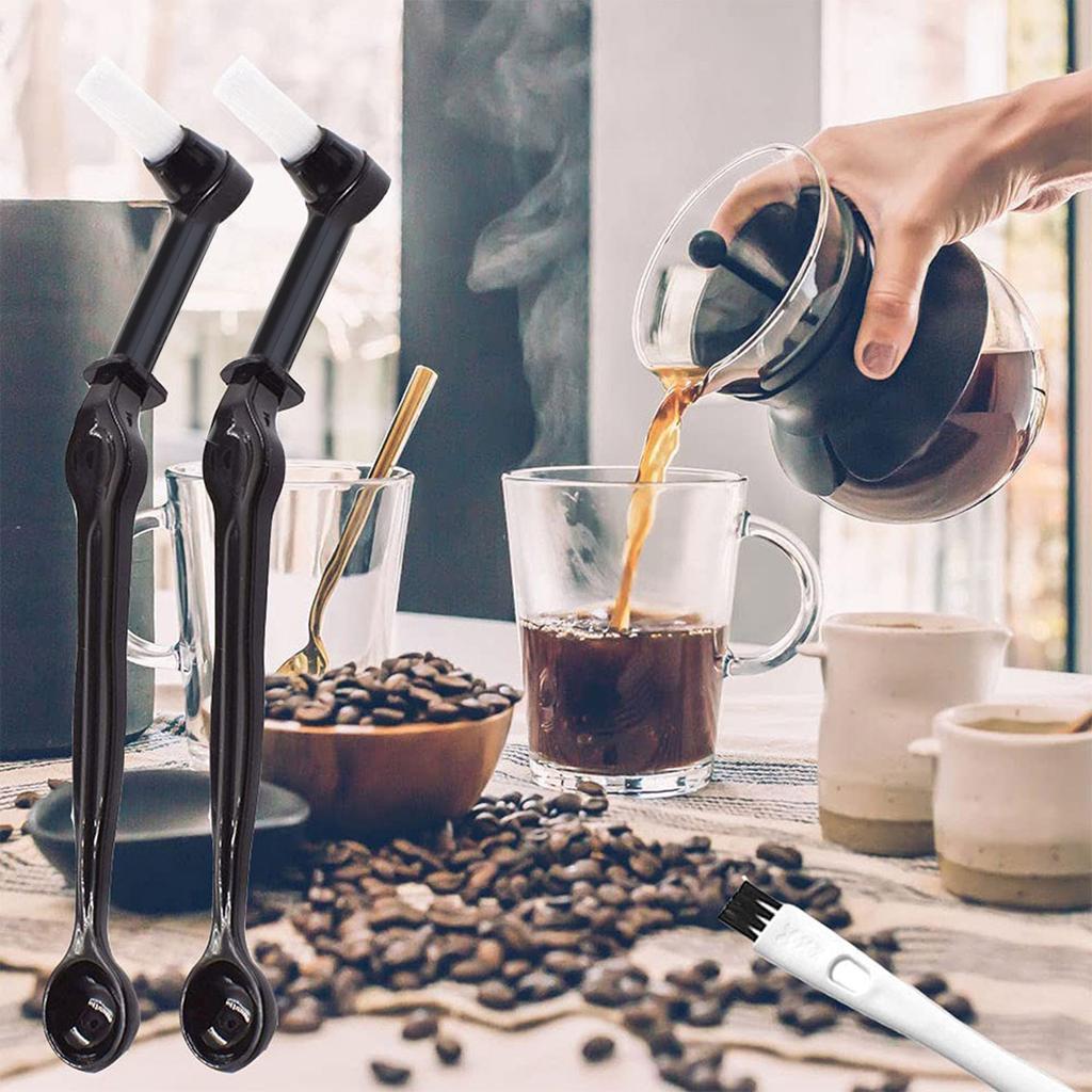 4pcs Coffee Brush Set Espresso Brush Kit Include Wooden Coffee Grinder Machine Cleaning Brush and Nylon Espresso Brush
