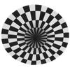 Round Black White Grid Non-Slip Mat Area Rugs Floor Mats Carpet for Home Living Room Bedroom(60cm )