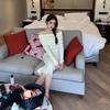 Gentle wind white soft waxy one-word shoulder sweater skirt autumn and winter new temperament slim-fitting off-the-shoulder bottoming knitted dress