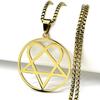 Hip Hop Rock Music Him Heartagram Star Heart Necklace for Women Men Stainless Steel Black Metal Band Goth Punk Chain Jewelry