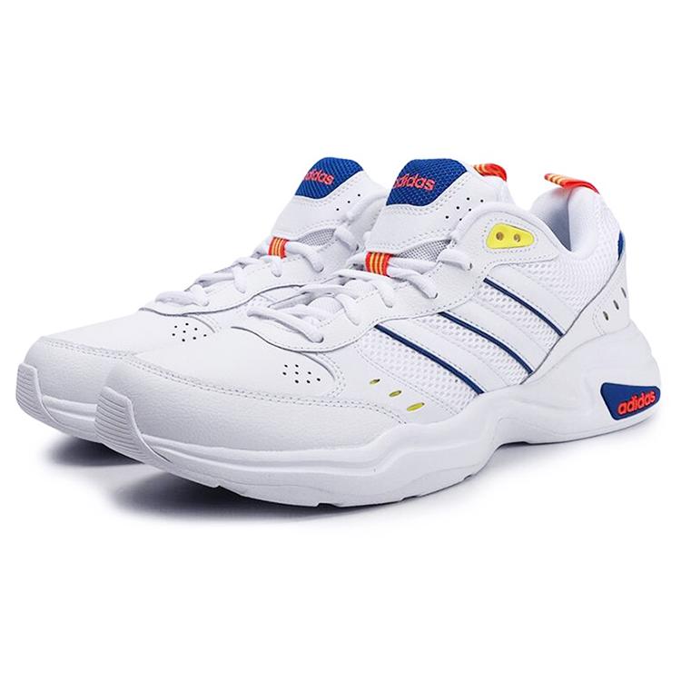 Adidas Neo Strutter Mesh, Textile Sports Slip Resistant Abrasion Resistant Low top Casual Shoes Men's White Blue Yellow EG8382