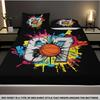 3pcs Contrasting Ink Wash Style 67 Element Print Coreless Bed Sheet Set Multiple Sizes Soft Bedcover Bedroom Bedding
