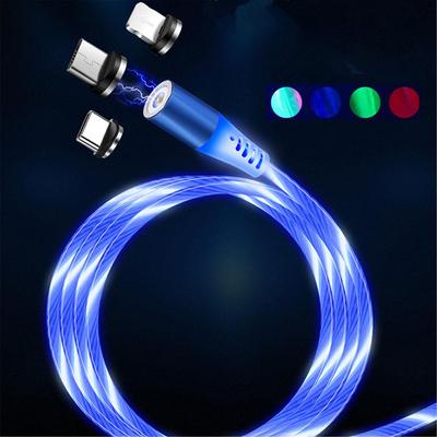 Cavo magnetico a luce LED Magnete a ricarica rapida Cavo micro USB tipo C Cavo LED Caricatore tipo C