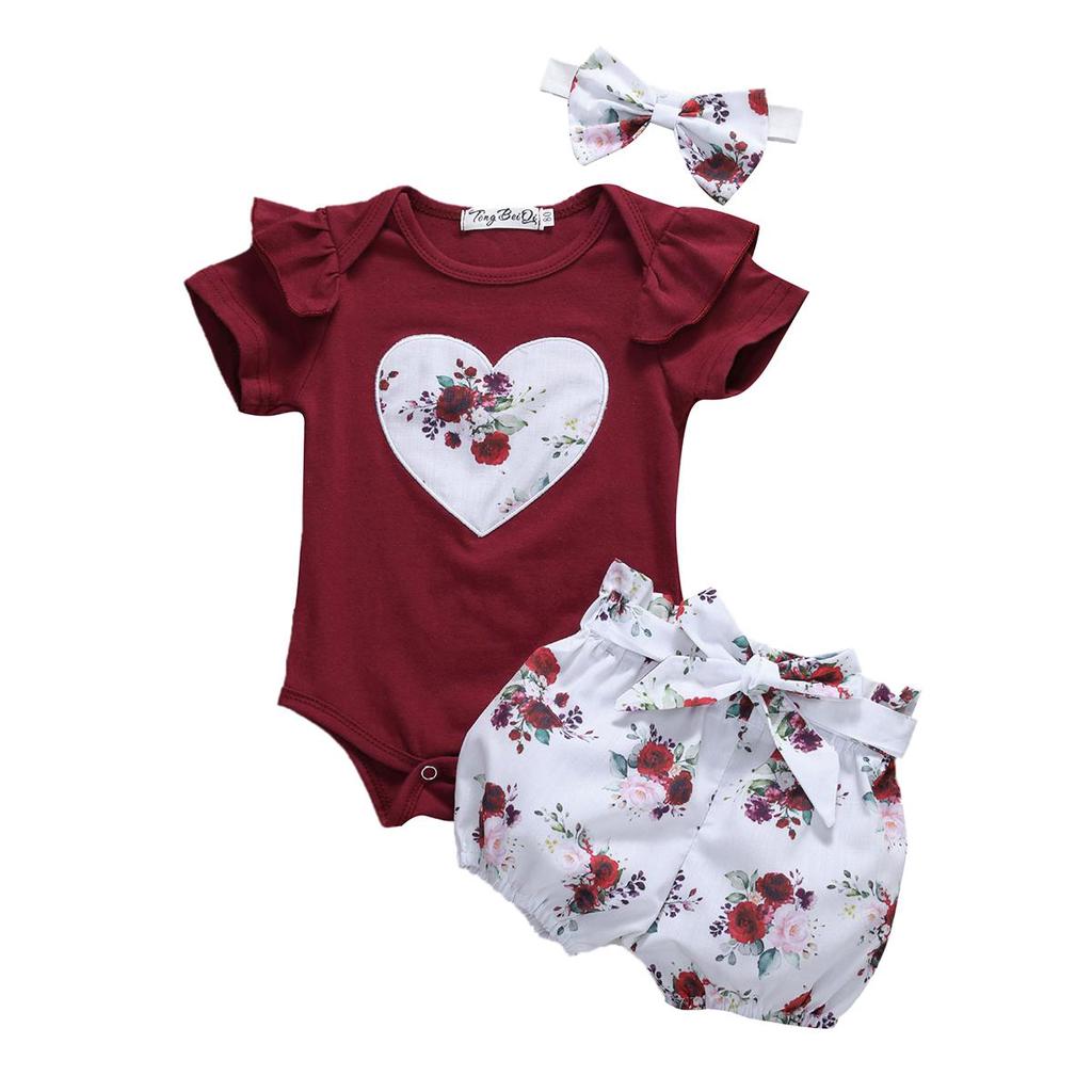 Newborn Baby Girl Boy Clothes Set Short Sleeve Romper Jumpsuit Outfits xk #t