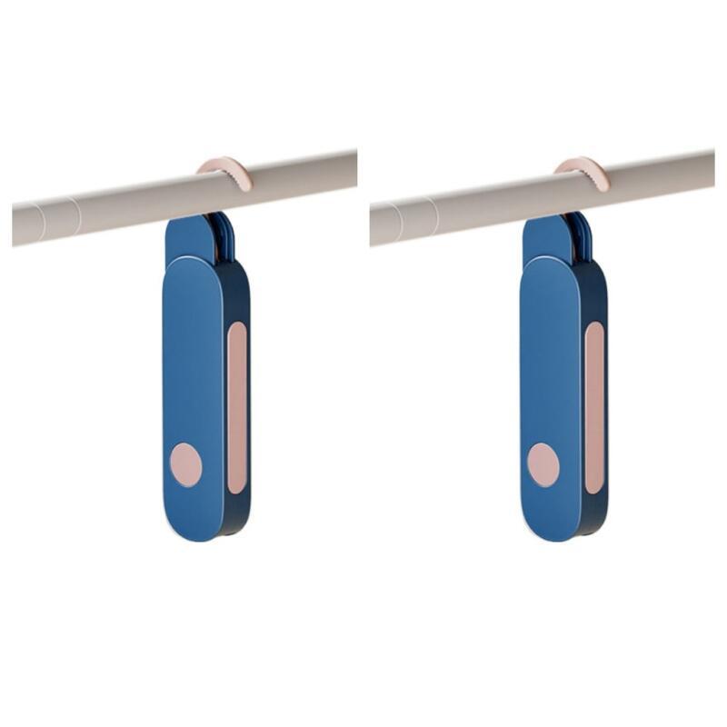 2Pcs 7 Holes Portable Folding Clothes Drying Rack - Travel Essentials For Laundry Collapsible With Hook - Clothes Rack RV Essentials