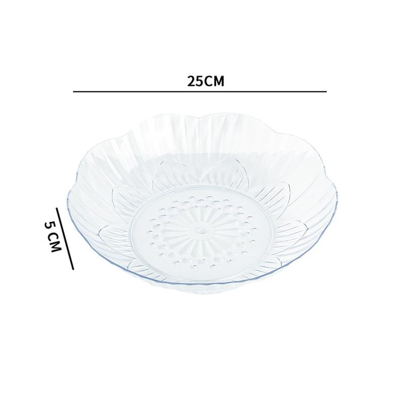 Light Luxury Style PET Fruit Plate Home Living Room Coffee Table Fruit Plate High-end Flower-shaped Dried Fruit Plate Candy Box Plate