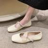 Fashion Square Toe Pink Pearl Ladies Footwear Comfortable and Elegant Stylish On Promotion Low Price Casual 39 Sale Women's Flat Shoes